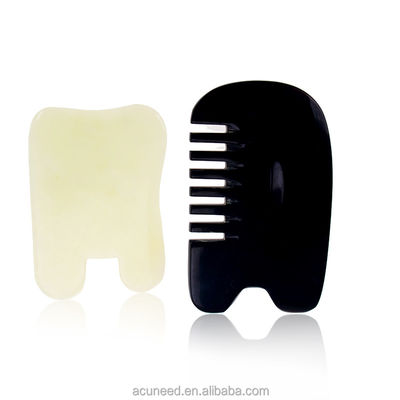 Qualität  Class II Buffalo Horn Jade Guasha Tools Set with oil Massage Fabrik