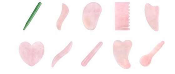 Unregelmäßige Grüne Jade Gua Sha Massager Tool Ergonomisch gestaltete Körper und Gesicht Guasha
