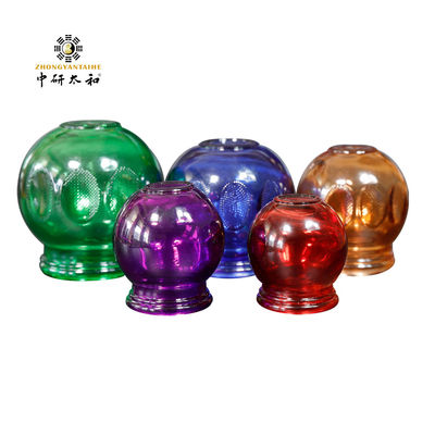 Das kundengebundene Höhlen der Massage-5pcs stellte spezielles chinesisches traditionelles das Feuer-Schalen-Glas-bunte feuchte Entfernen ein